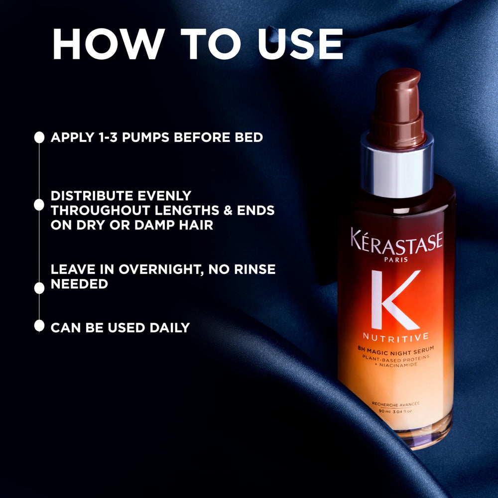 KÉRASTASE drop on finger demonstrating easy dosing and absorption