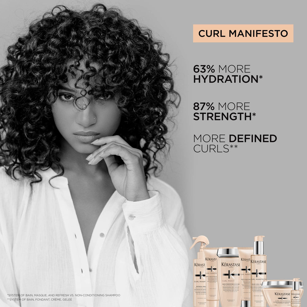 KÉRASTASE scrunching curls to demonstrate pattern formation and control