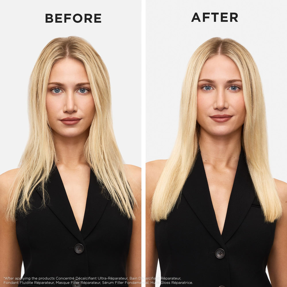 KÉRASTASE serum applied to damp hair for improved detangling and protection