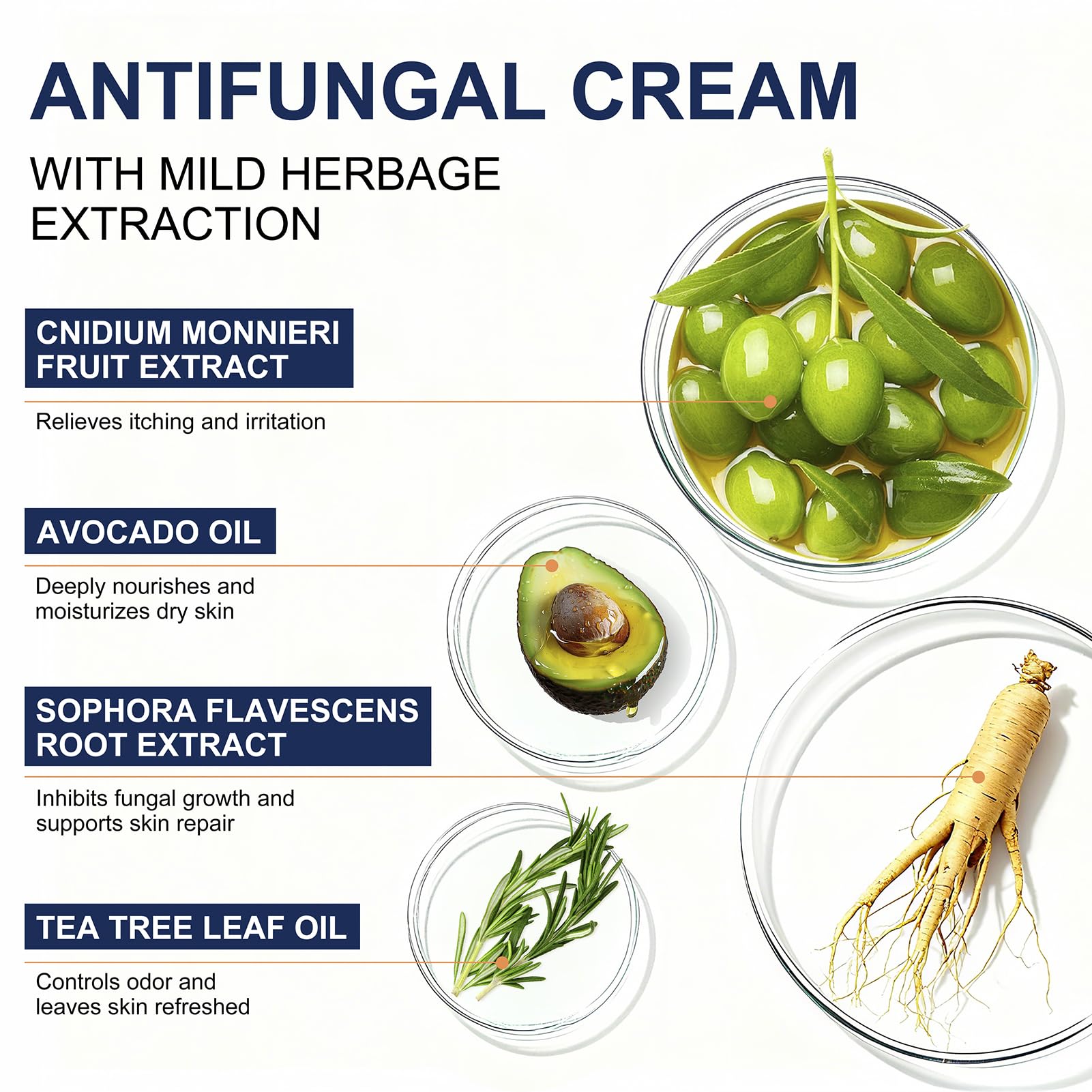 Kerova closeup label highlighting 2% miconazole nitrate and botanicals benefit
