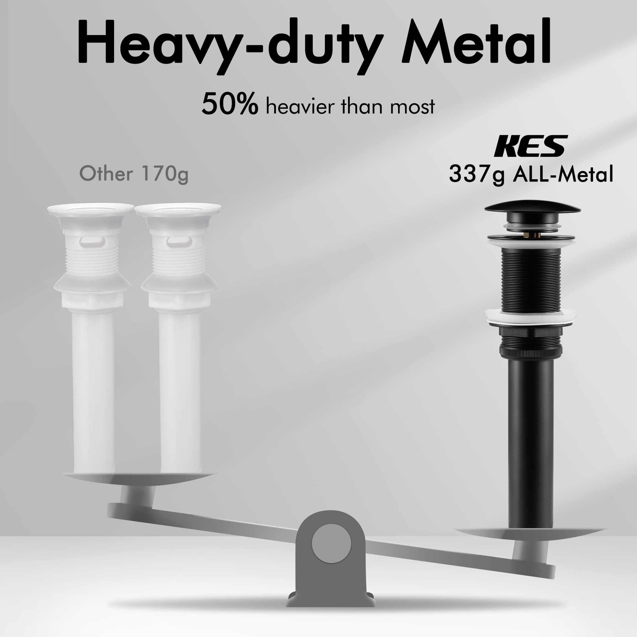 KES drain tailpiece and nut showing connection and benefit of secure fit