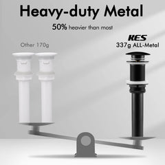KES drain tailpiece and nut showing connection and benefit of secure fit