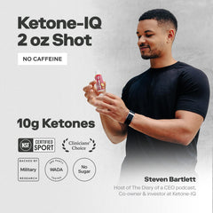 Close-up of Ketone-IQ label highlighting 10g pure ketones and clean ingredients