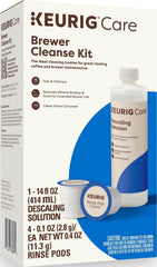 Keurig front packaging showing cleanse kit for easy maintenance