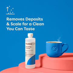 Keurig kit contents laid out showing bottle and four rinse pods