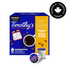 Keurig Timothy's close-up of K-Cup texture and label highlighting freshness benefit