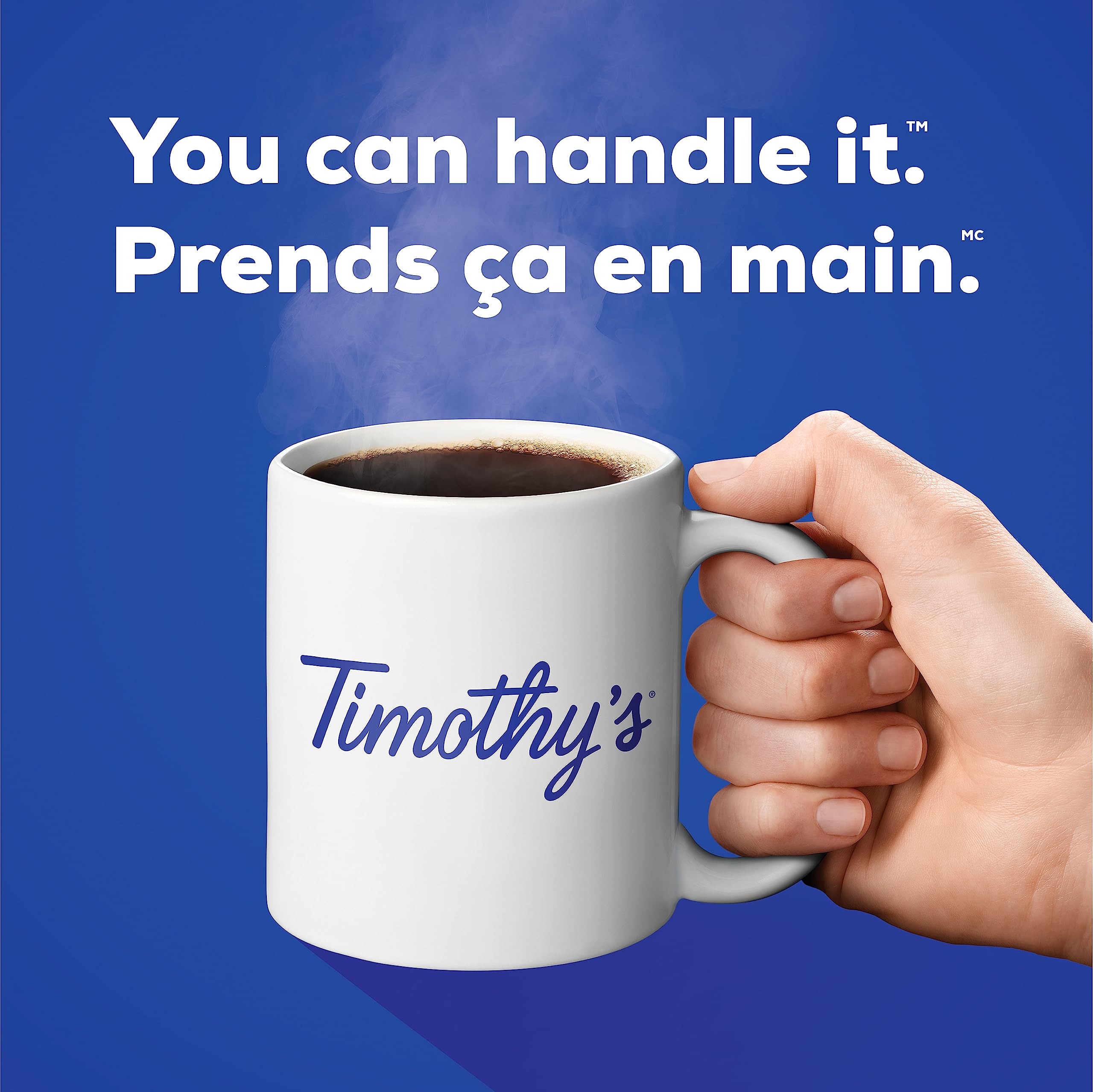 Keurig Timothy's label close-up showing roast and origin details for quality assurance benefit