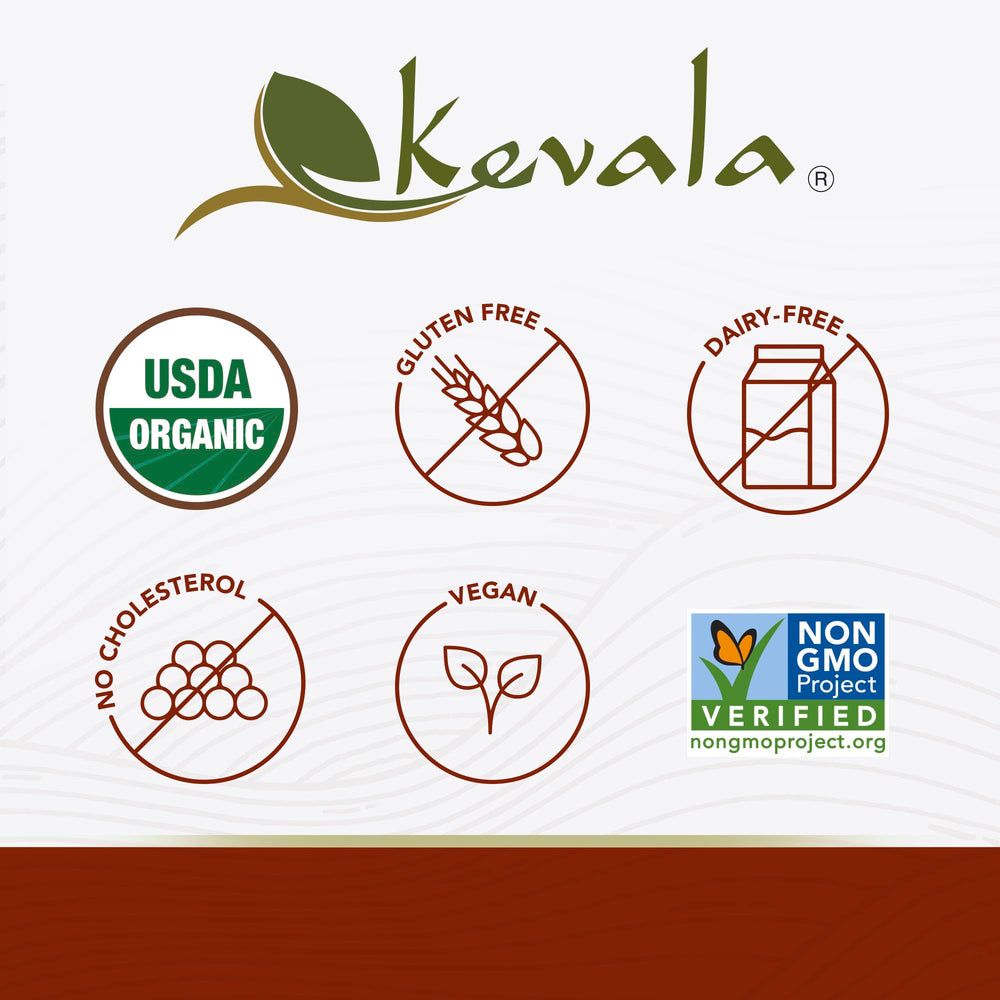 kevala black tahini label close-up showing organic and kosher certifications