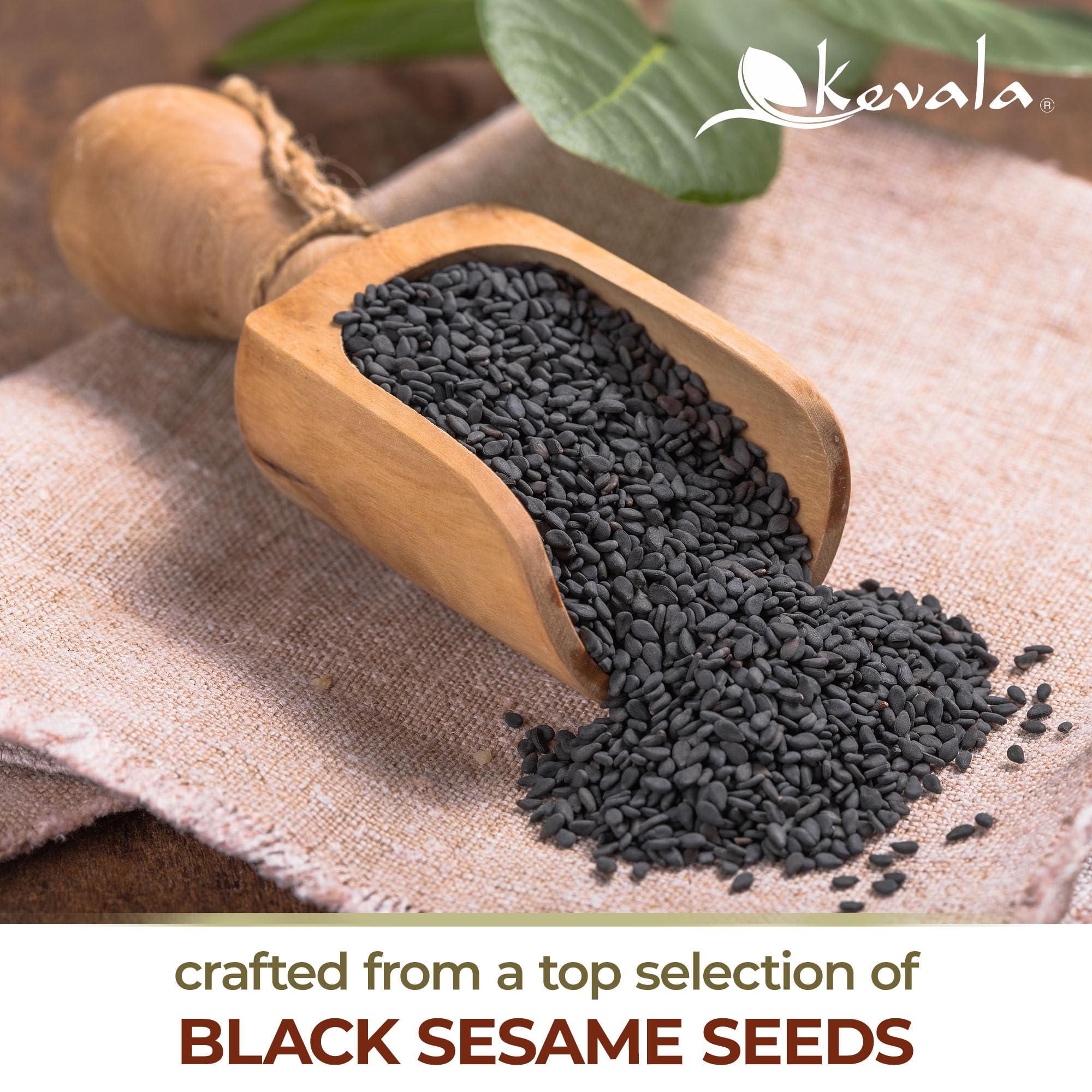 kevala black tahini next to a 16 oz jar showing double-size 32 oz value