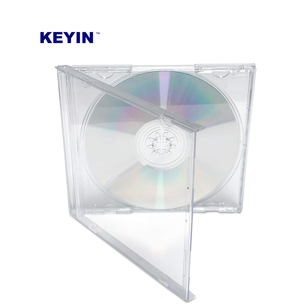 KEYIN single disc seated in removable tray protecting surface from scratches and dust