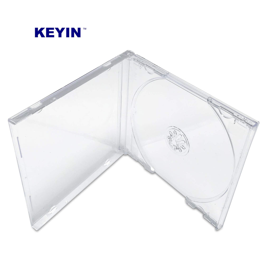 KEYIN open case with clear tray visible for easy disc access and swapping benefit