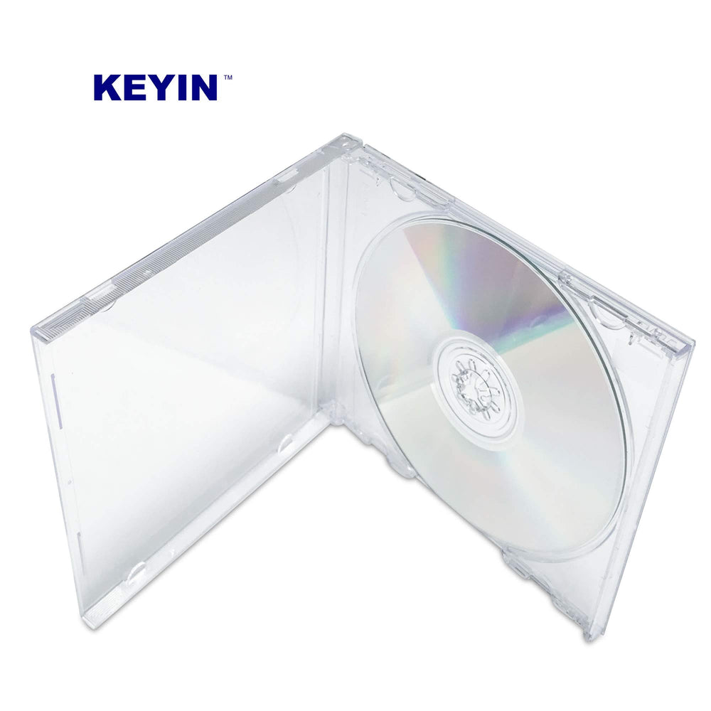 KEYIN stacked cases on shelf illustrating slim profile and space-saving storage advantage