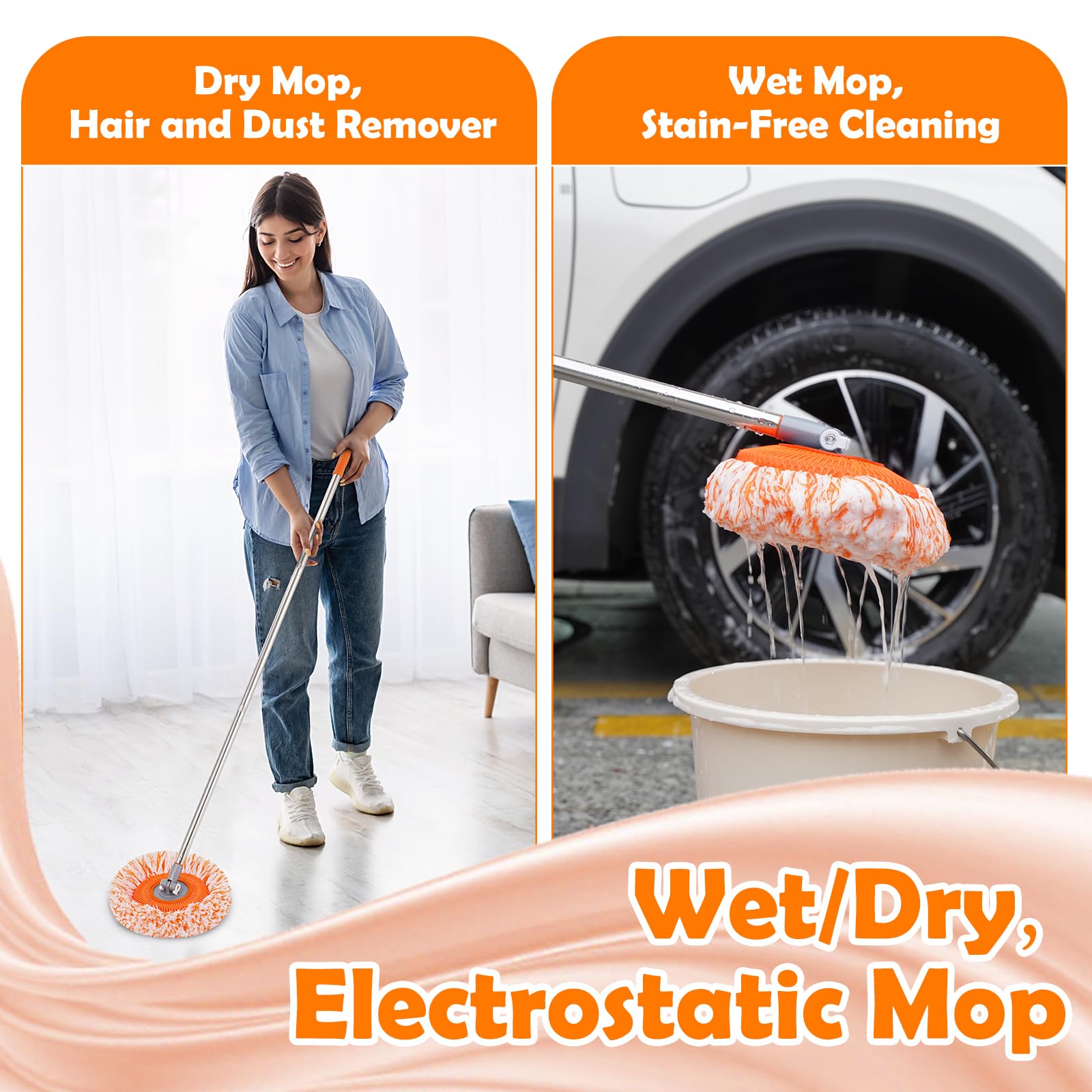 Keyloland cleaning a ceiling fan in use to remove dust without climbing