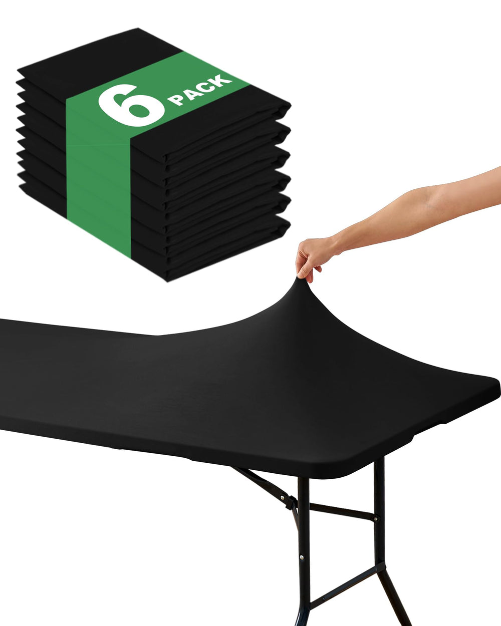 KeyWave front view fitted tablecloth on 6ft table, sleek protective finish