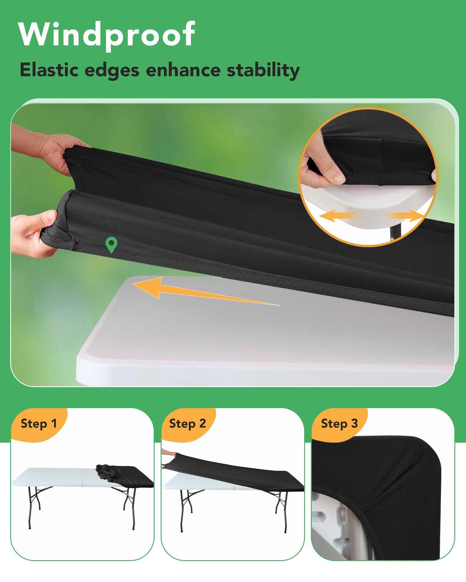 KeyWave underside elastic wrap tightens for windproof hold and stability