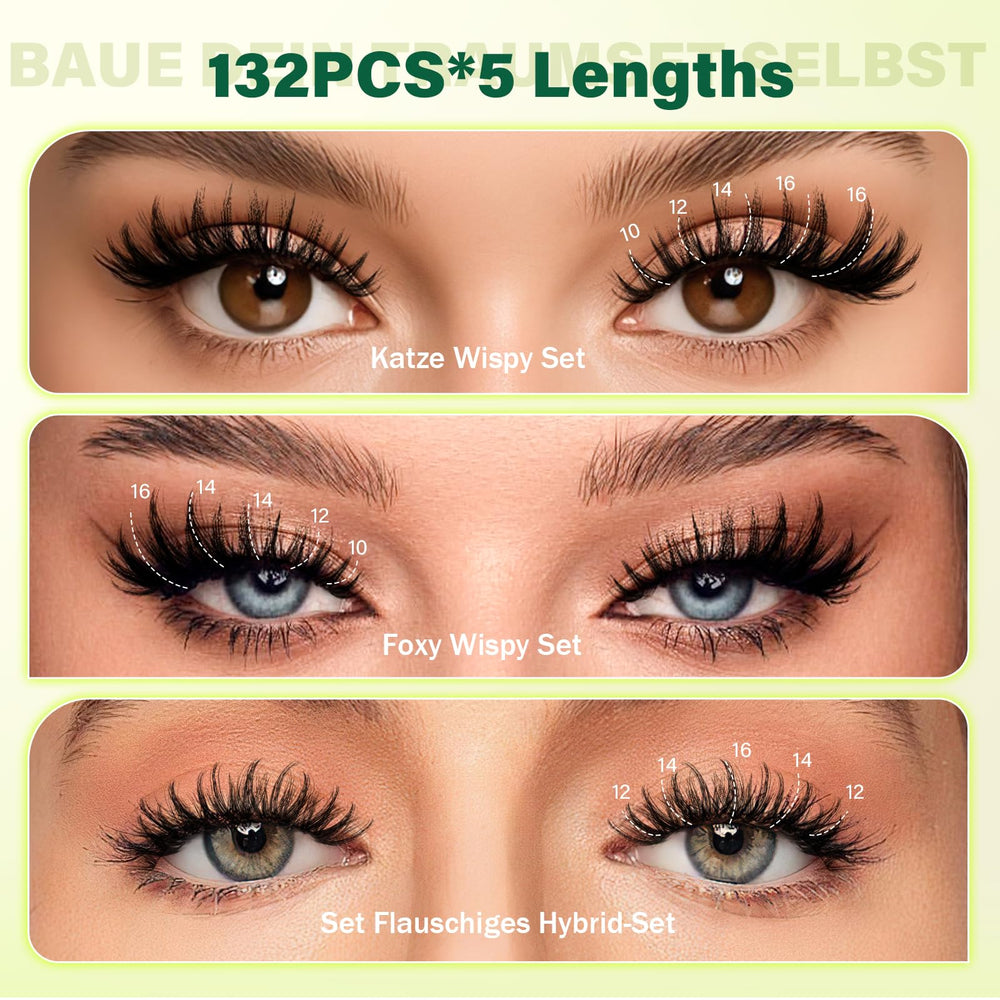 KEYYOU close-up of lash cluster texture highlighting fluffy natural-looking fibers