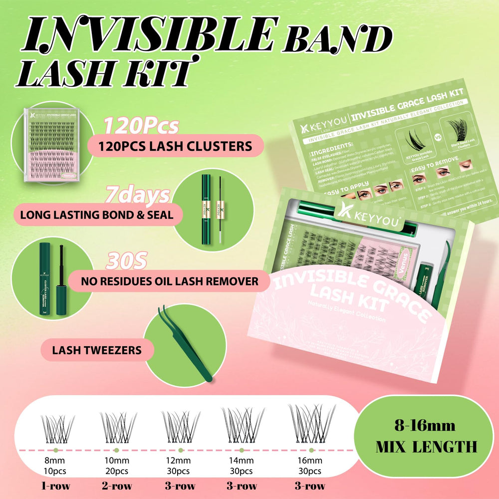 KEYYOU close-up of lash clusters highlighting fine fiber texture and blend