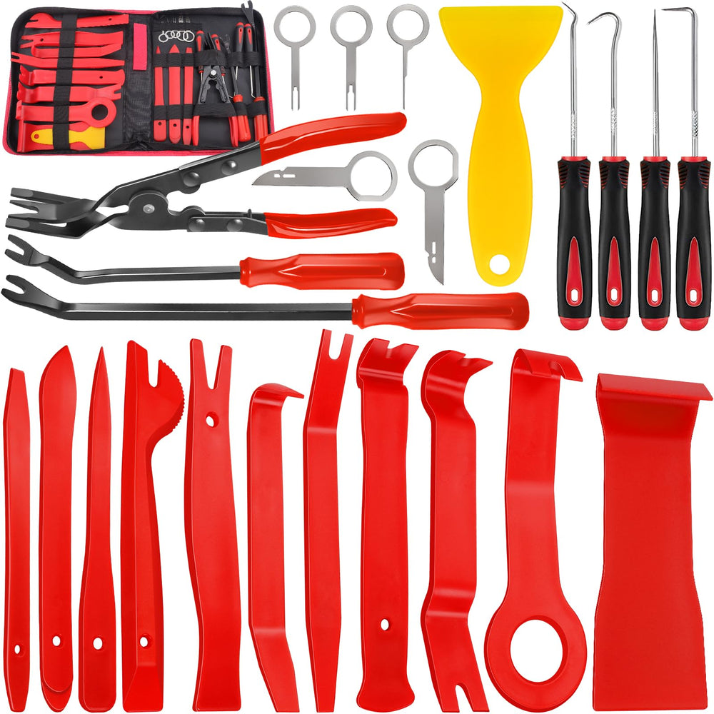 Keze front view of full 24-piece kit showing organized tools and bag, easy portability