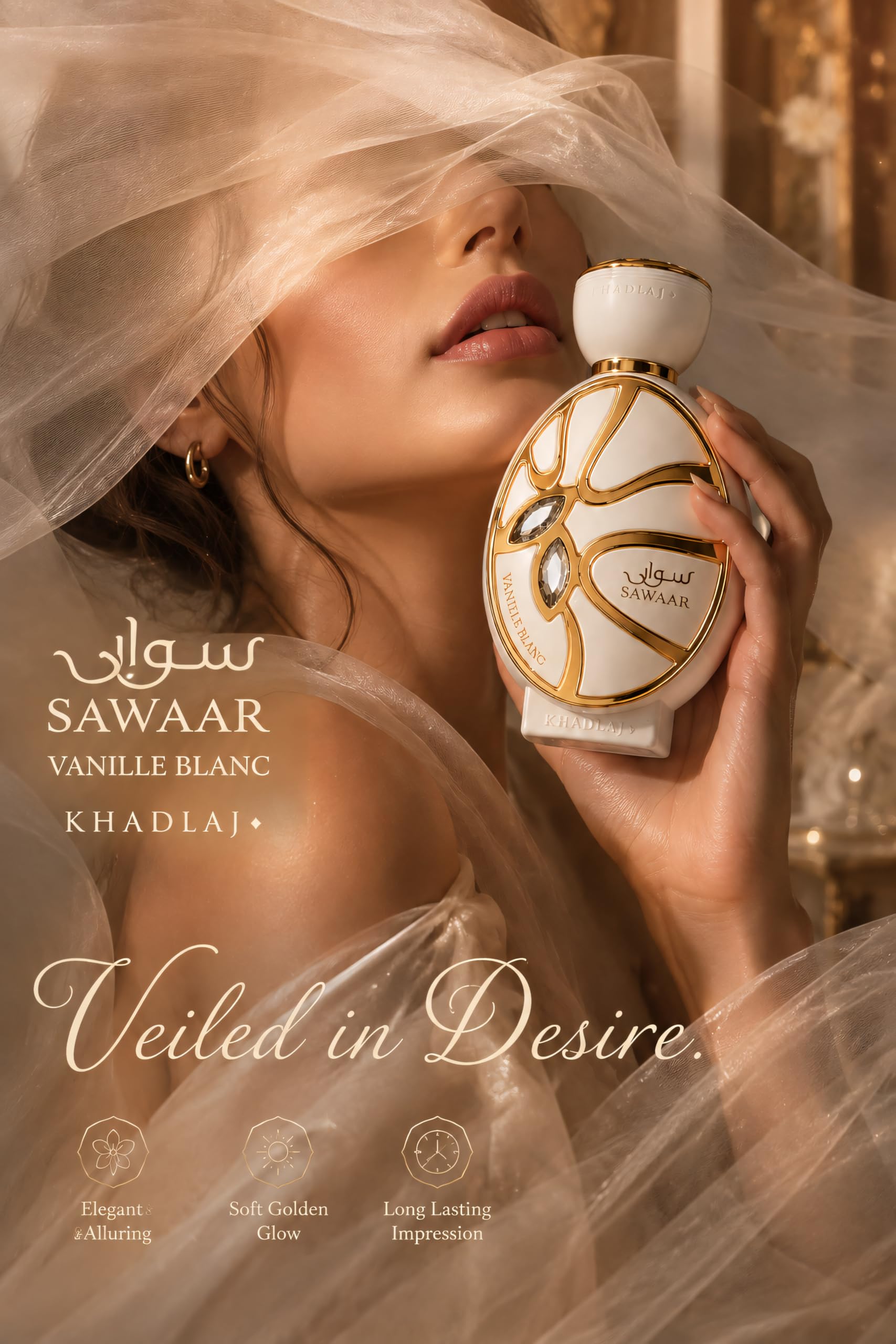 KHADLAJ PERFUMES composition with vanilla pod and sandalwood demonstrating warm notes