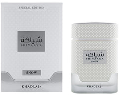 Khadlaj Shiyaaka Snow box and label highlighting brand and product details