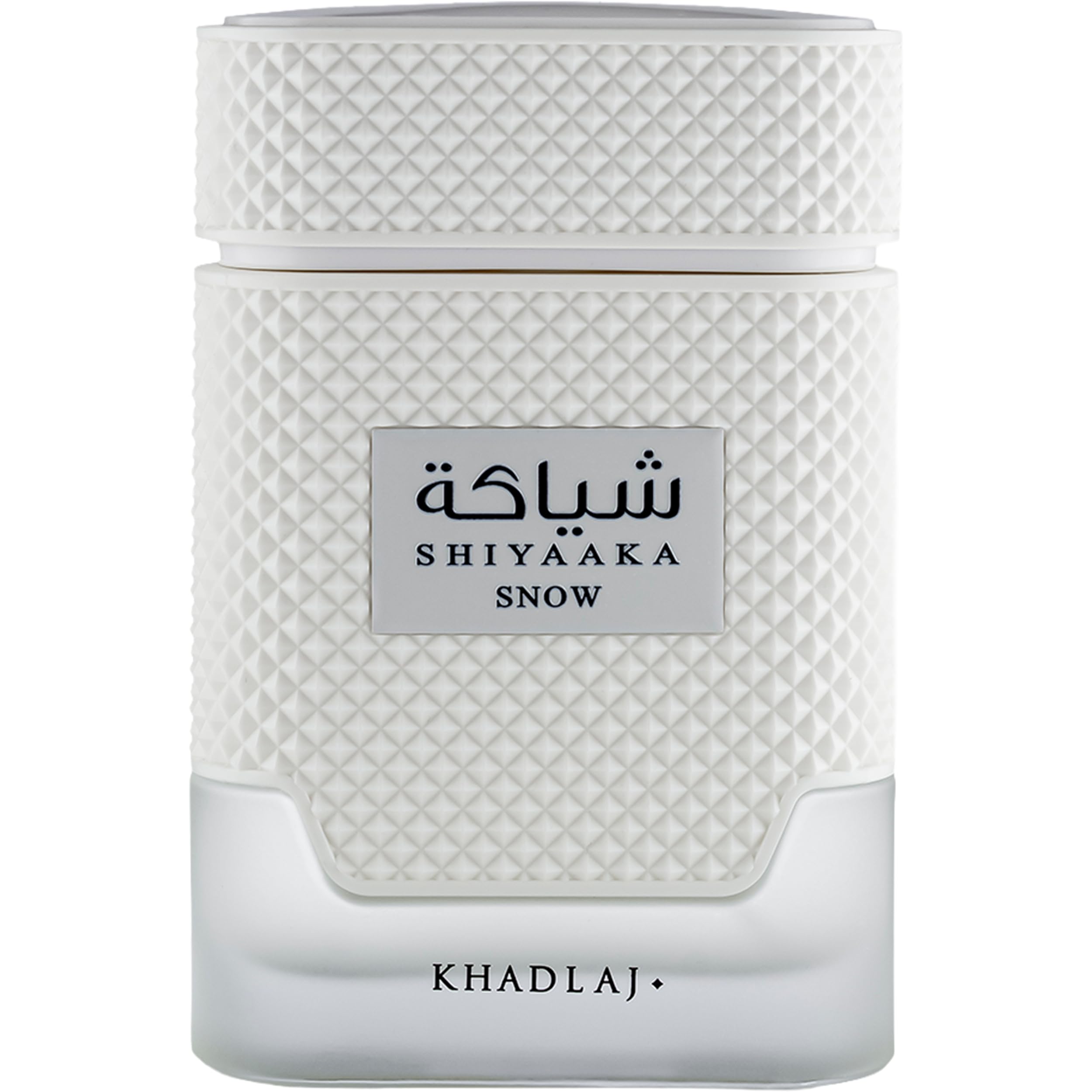 Khadlaj Shiyaaka Snow front bottle showing elegant design and confidence
