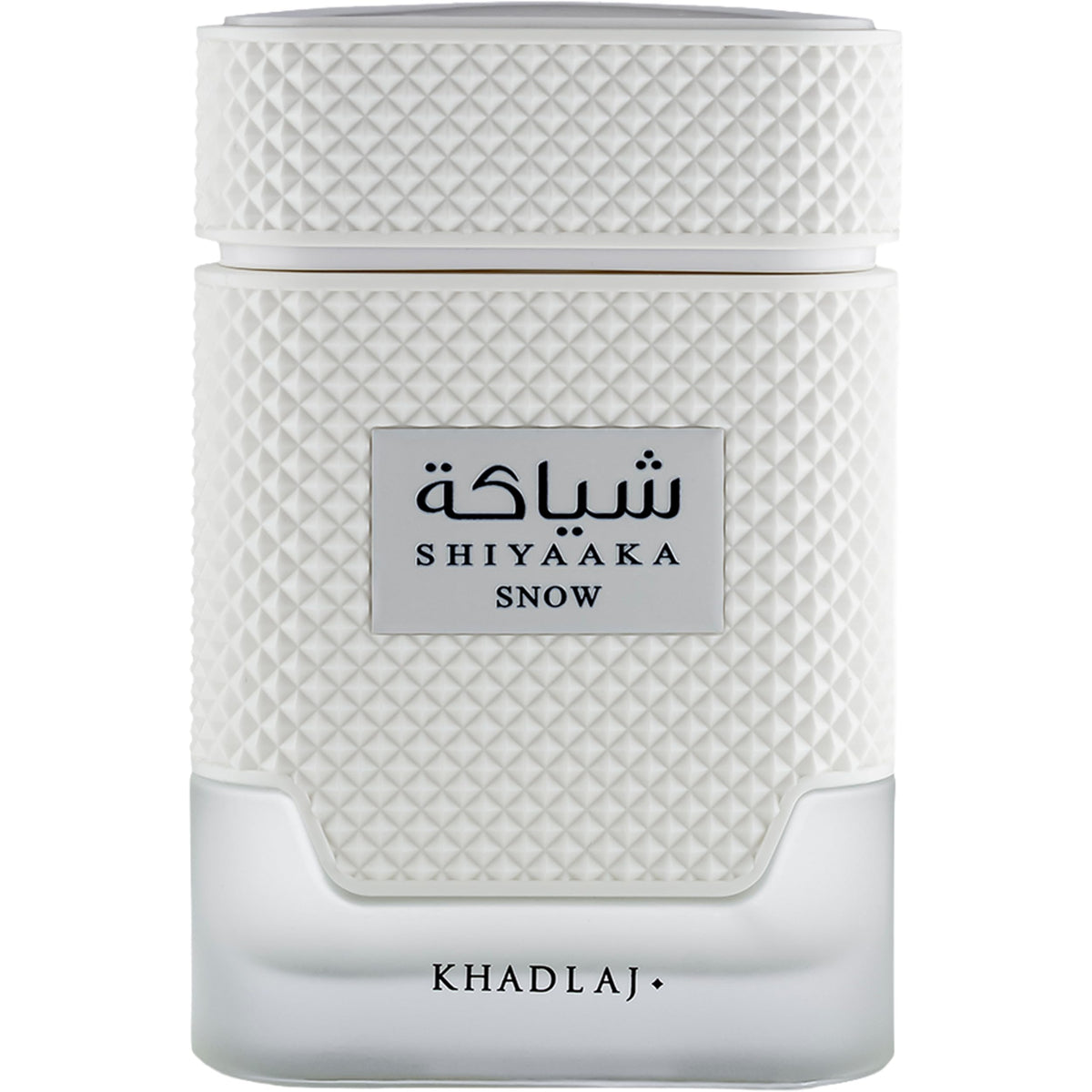 Khadlaj Shiyaaka Snow front bottle showing elegant design and confidence