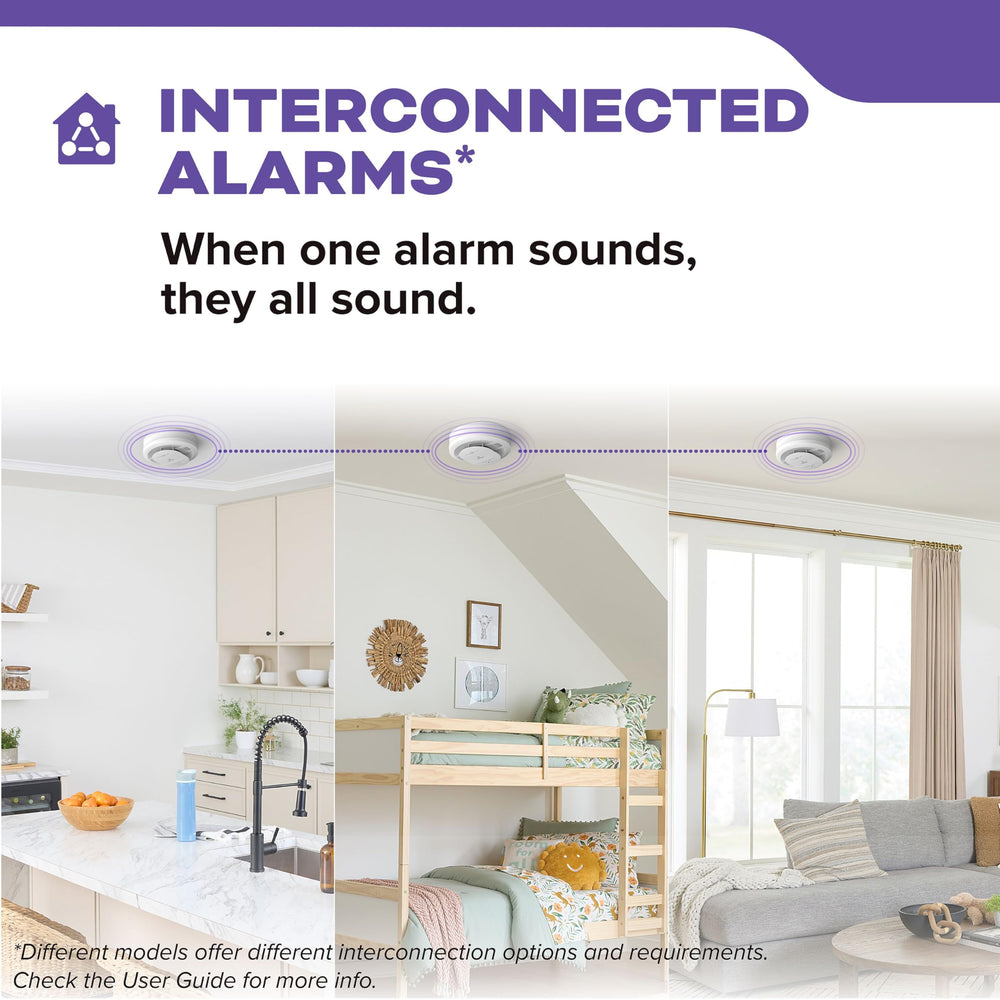 Kidde alarm installed on ceiling illustrating unobtrusive home placement