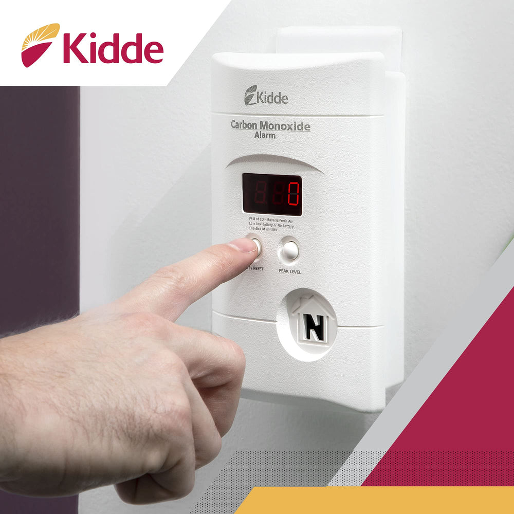 Kidde 9V battery included shown separately for backup power during outages