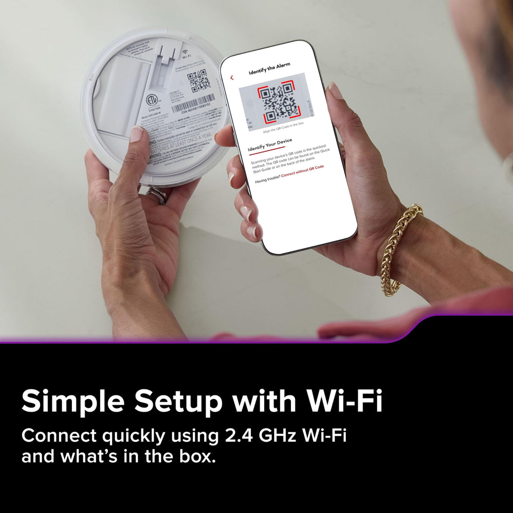 Kidde app setup screen on phone for fast Wi‑Fi connection and mobile alerts