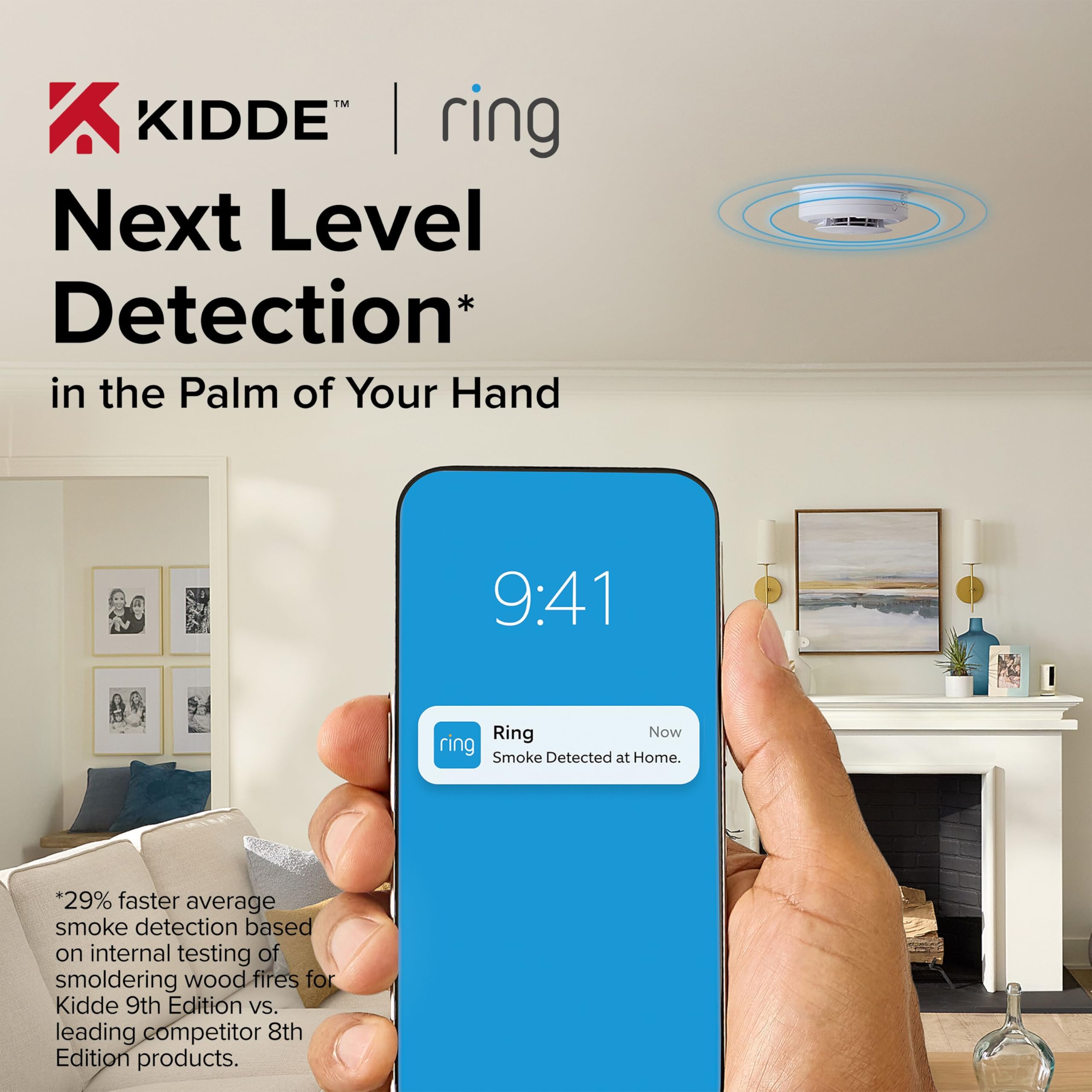 Kidde back mounting plate highlighting easy installation and secure ceiling mount benefit
