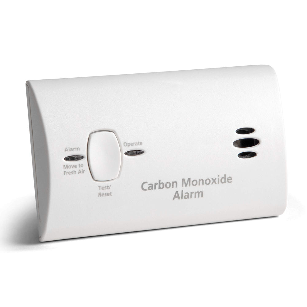 Kidde CO detector front view showing compact design and easy installation benefit