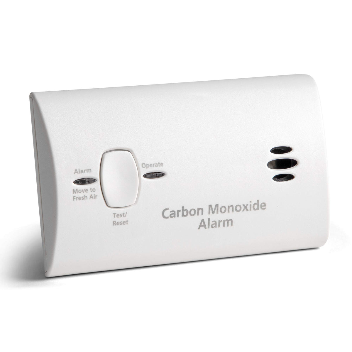 Kidde CO detector front view showing compact design and easy installation benefit