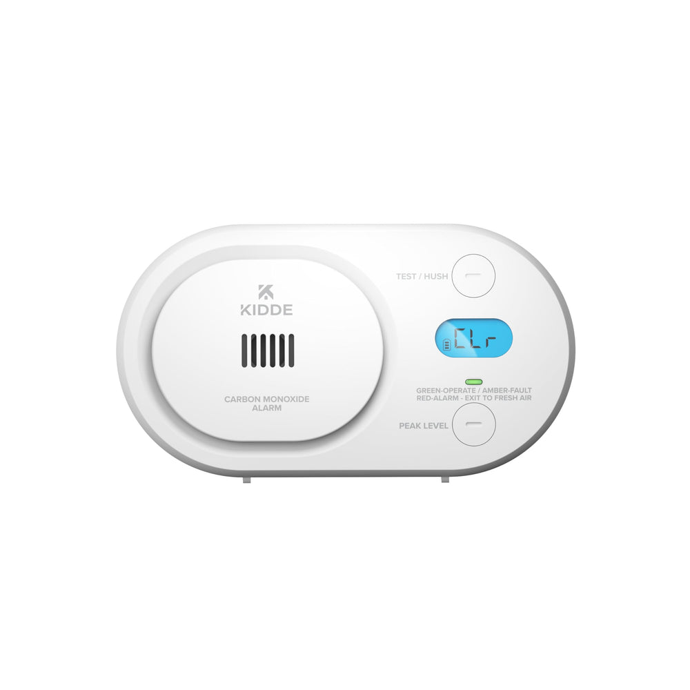 Kidde COBD front view showing alarm face and digital display for quick awareness