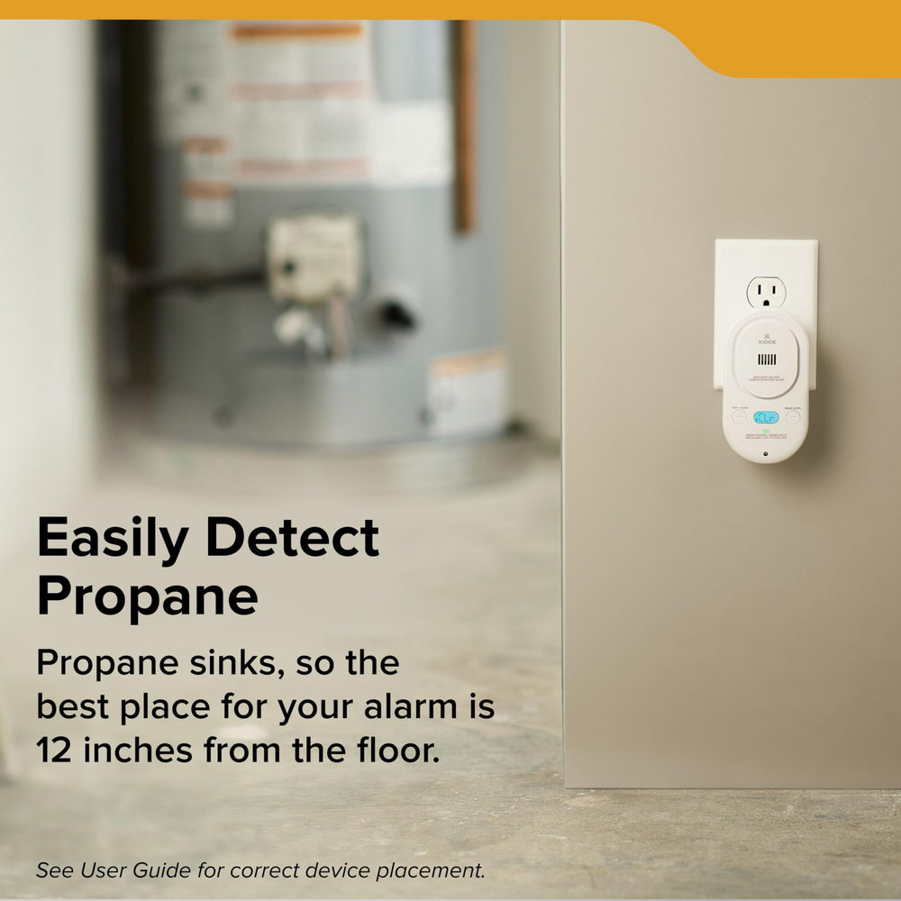 Kidde COPDLG plugged in living room near doorway, for everyday household protection