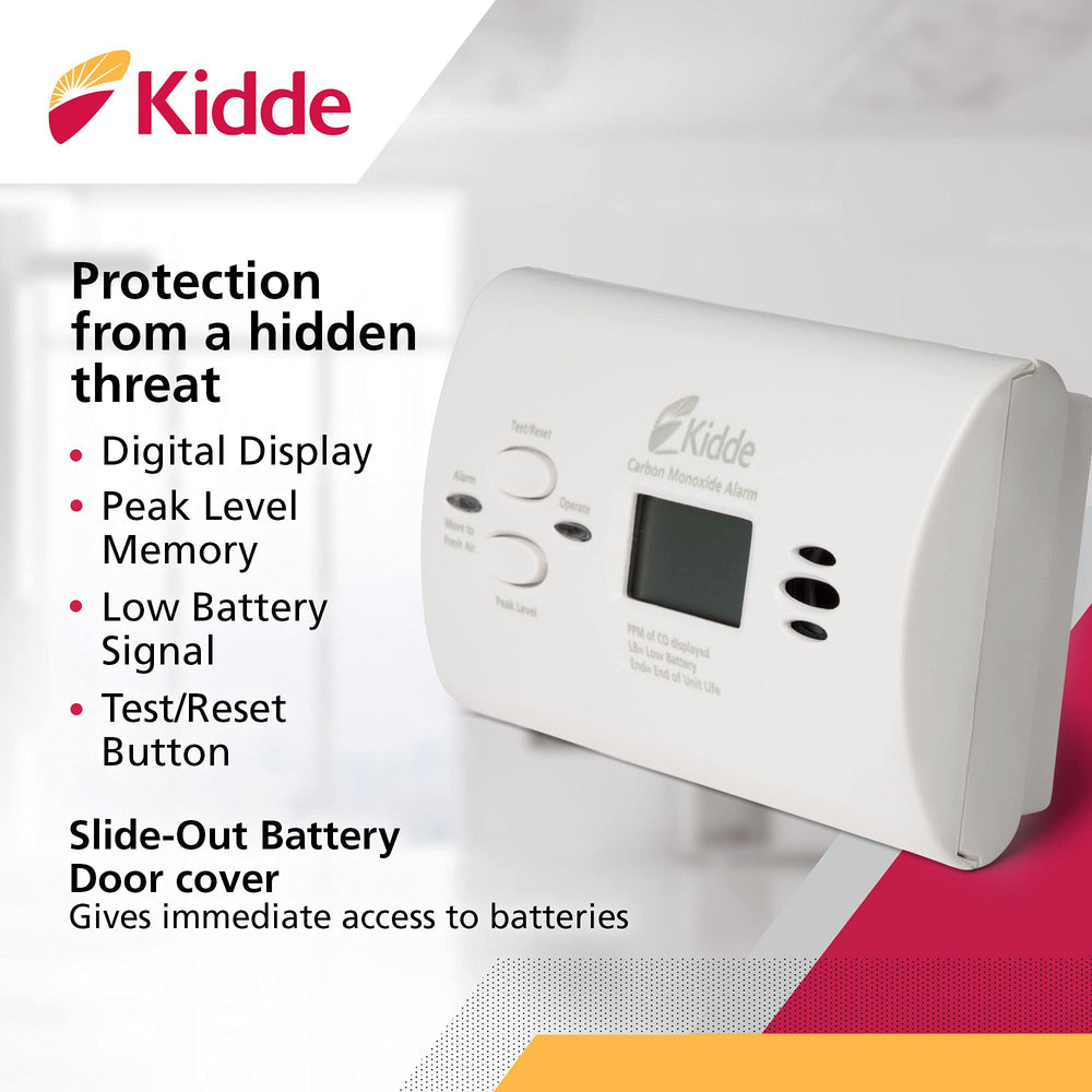 Kidde close-up of digital display updating ppm levels for fast detection