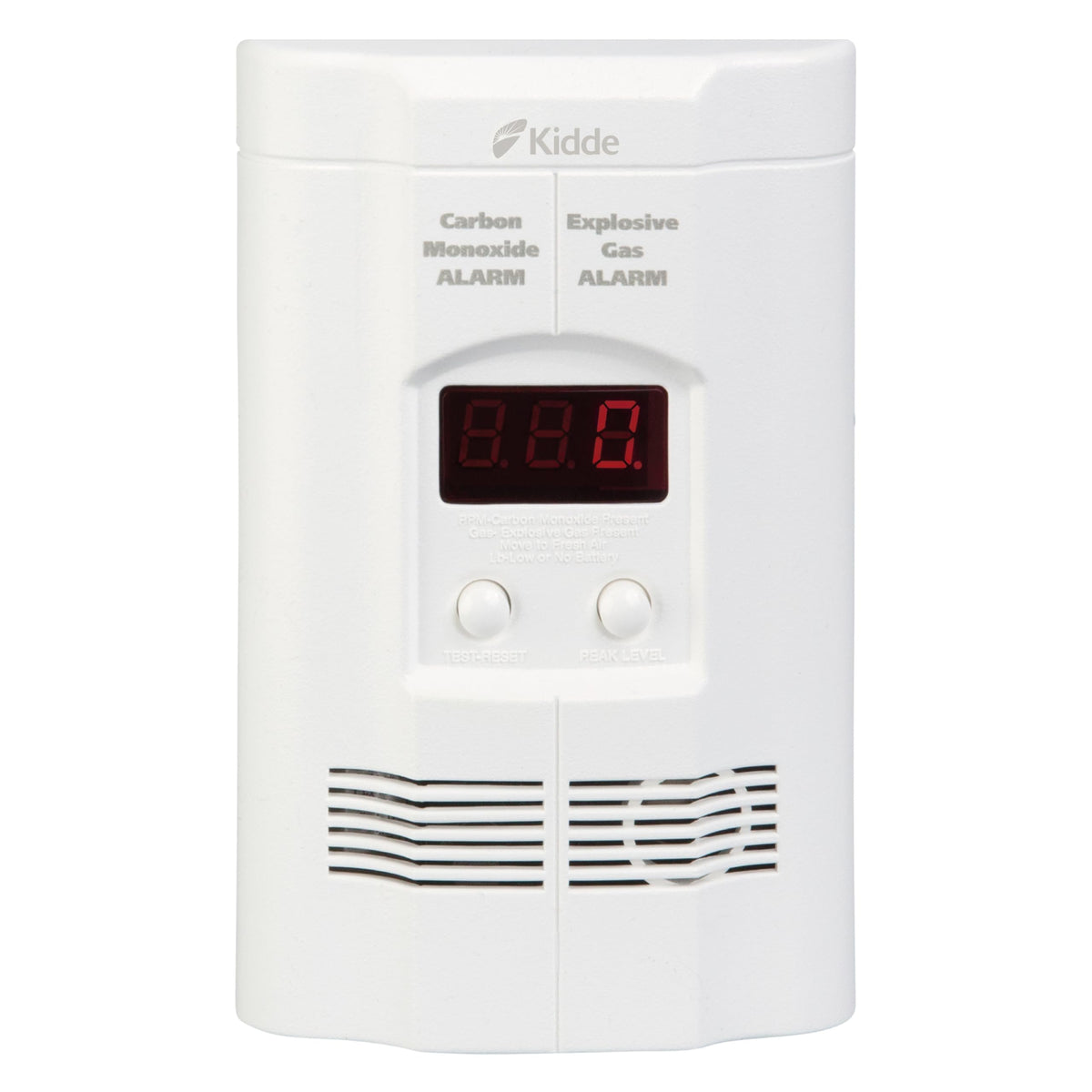 Kidde front view of Nighthawk alarm showing compact profile for discreet home protection