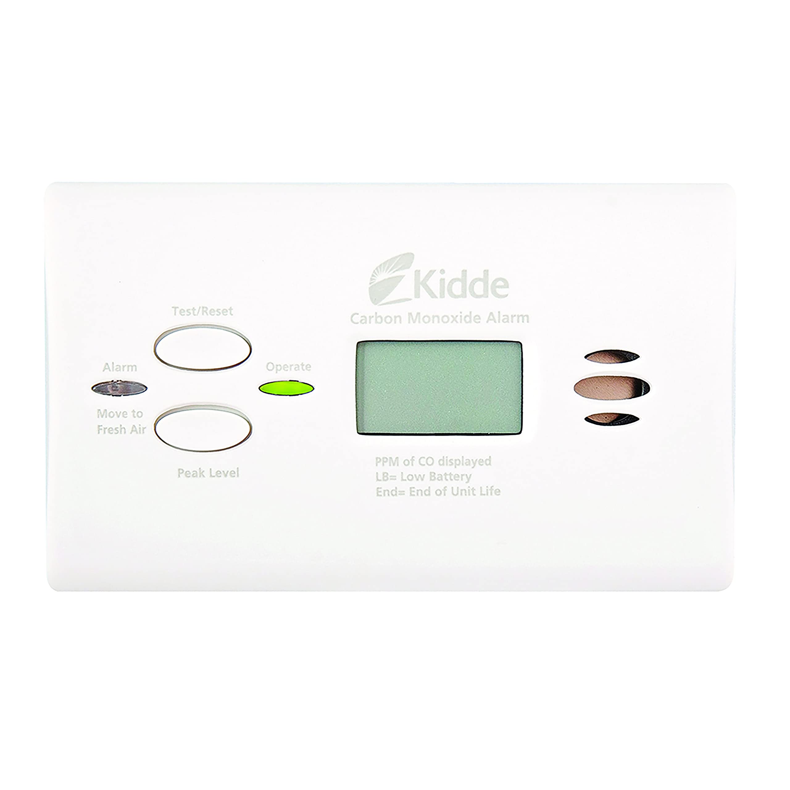 Kidde retail packaging with two included AA batteries showing out-of-box readiness