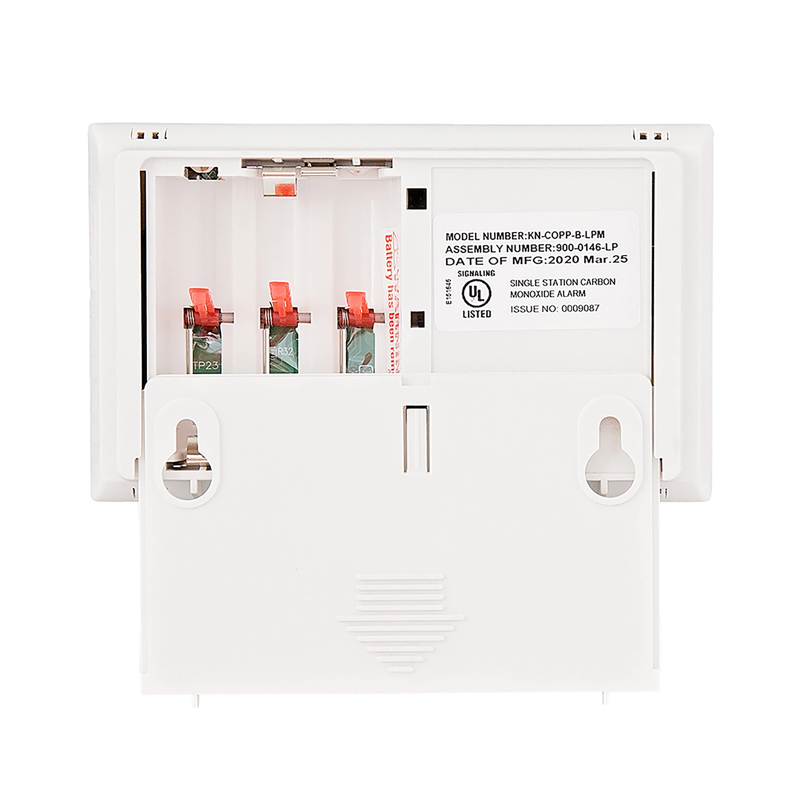 Kidde held in hand to show compact size and easy placement for home use