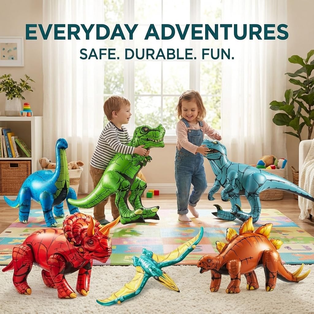 KiddieLoot dinosaur floating in pool providing aquatic play fun