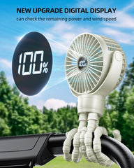 KIDEE LCD display closeup showing battery life and speed readout benefit
