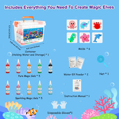 Kiditos magic powder and prepared solution demonstrating simple setup