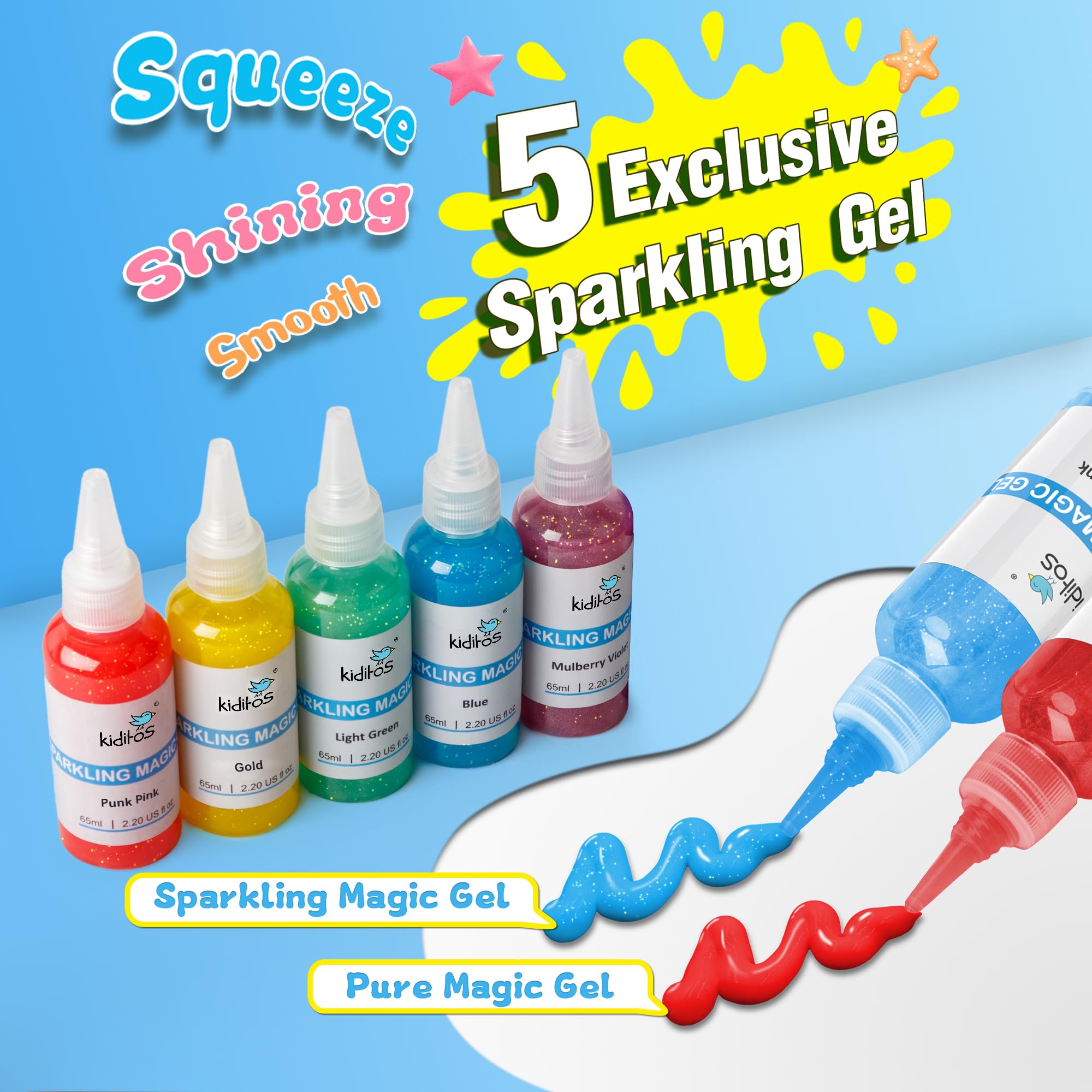 Kiditos top view of six reusable sea-creature molds for easy shaping