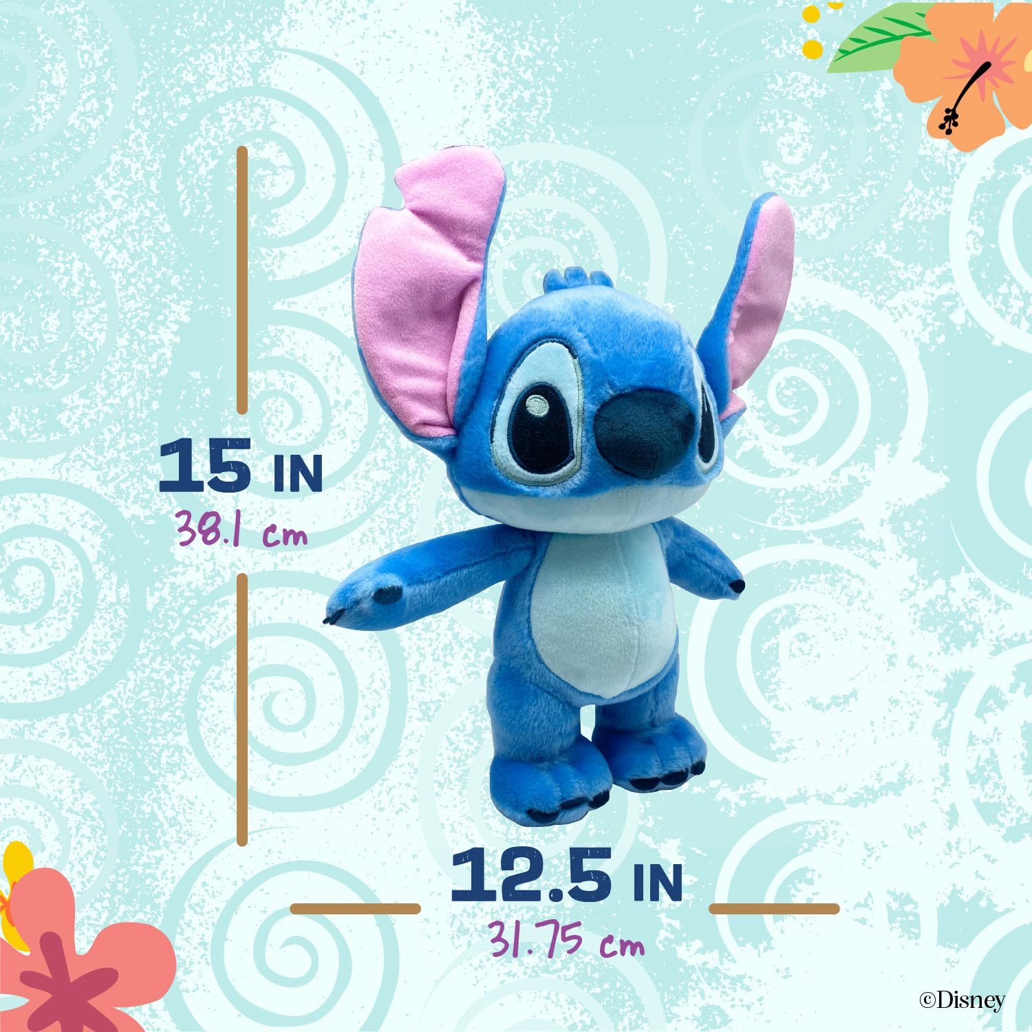 KIDS PREFERRED Stitch plush in stroller highlighting travel-friendly comfort