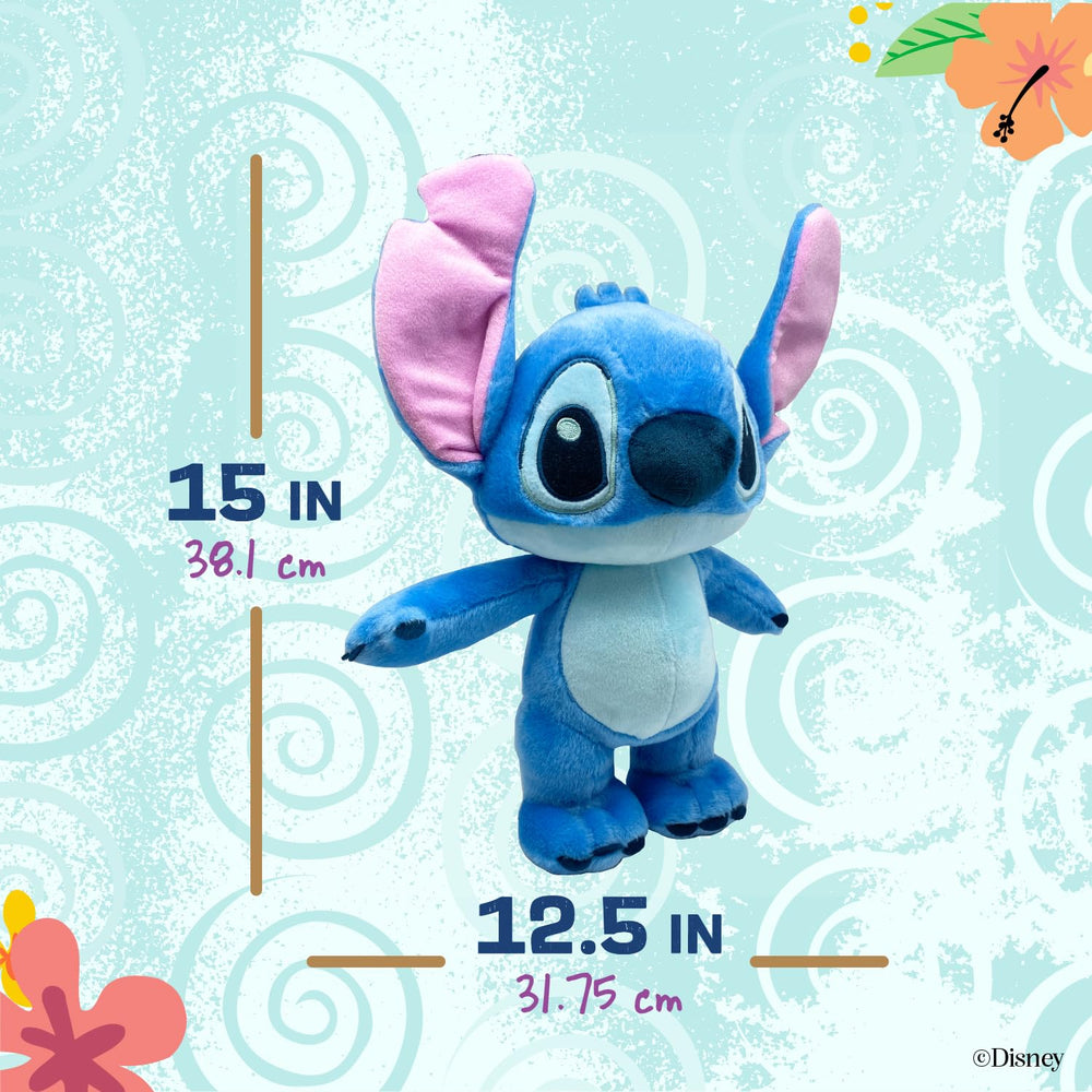 KIDS PREFERRED Stitch plush in stroller highlighting travel-friendly comfort