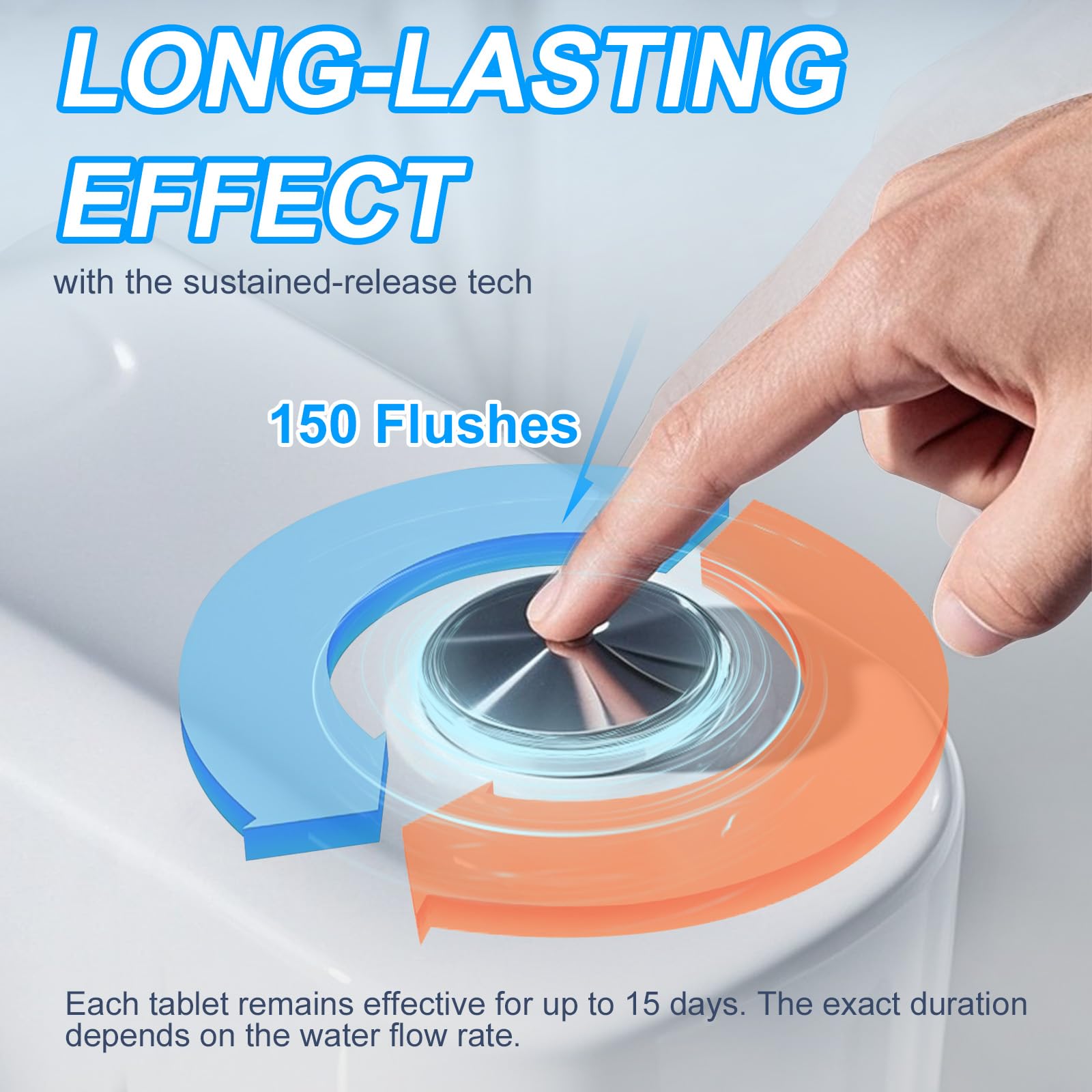 KIISIISO tablet resting in toilet tank demonstrating easy drop-in use