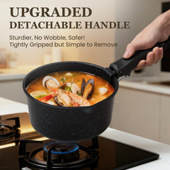 Kikcoin nonstick surface texture close-up highlighting easy food release and low-oil cooking benefit