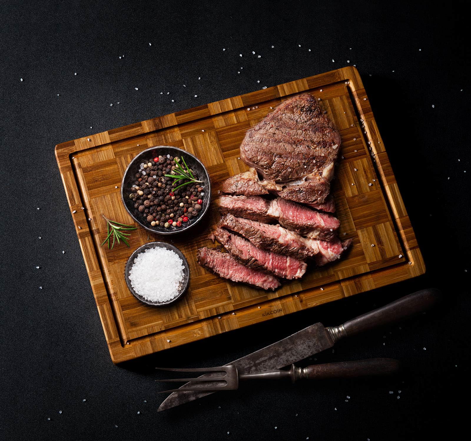 Kikcoin used as serving tray in kitchen showing stylish presentation benefit