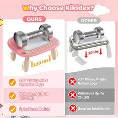 Kikidex closeup of magnetic surface and erase knob demonstrating smooth erase