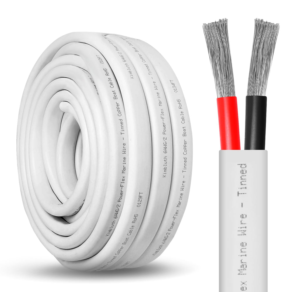 Kimbluth 6 gauge 6/2 front packaging showing durable marine cable and benefits