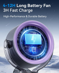 KIMMOO fan rotated demonstrating 360-degree directional airflow